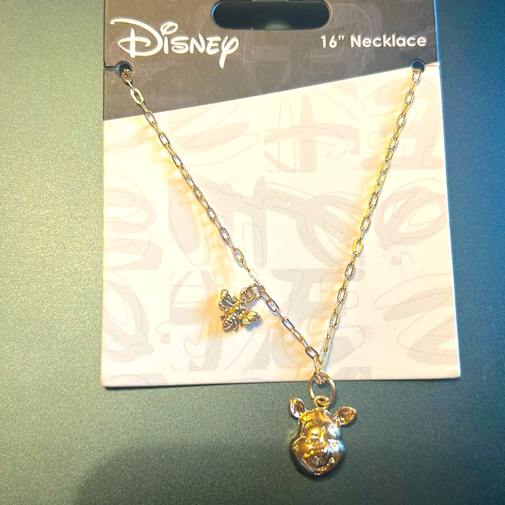 Disney pooh necklace with butterfly